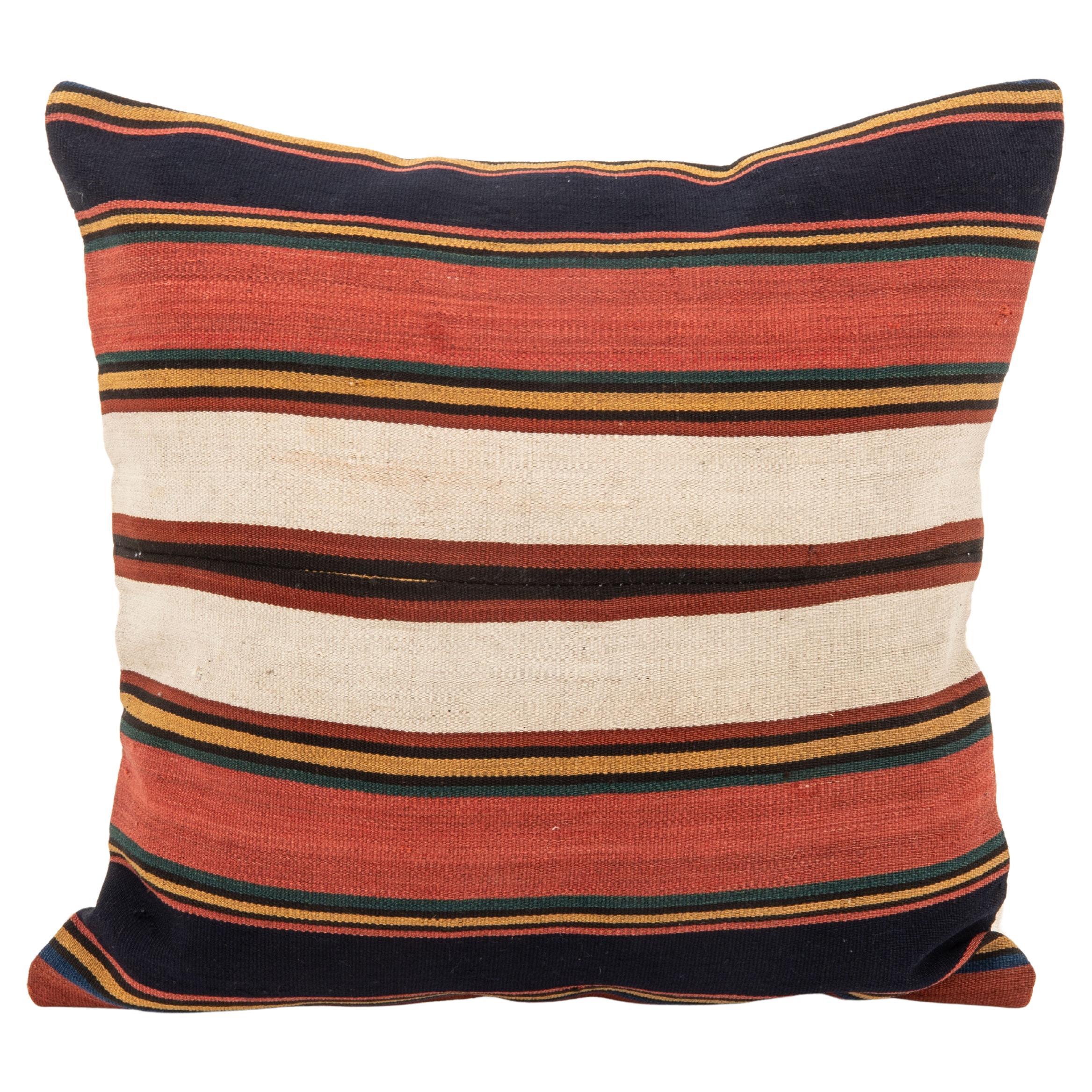 Antique Striped Wool Jajim / kilim Pillow, Caucasus