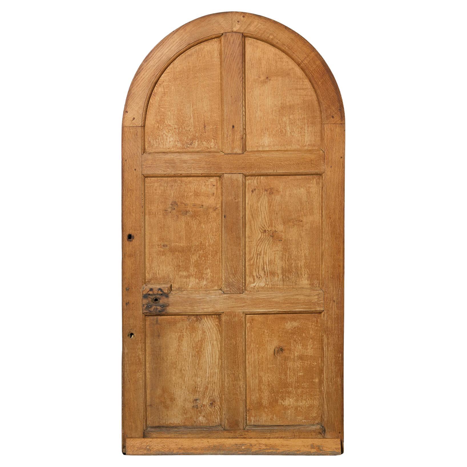 Antique Stripped Oak Arched Front Door