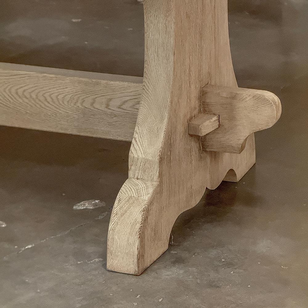 Antique Stripped Oak Rustic European Trestle Table ~ Dining Table en vente 3