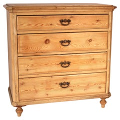 Antique Stripped Pine Chest of Drawers
