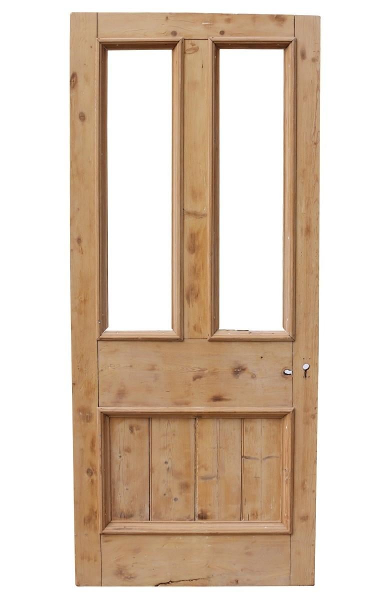 A reclaimed pine door, for glazing.