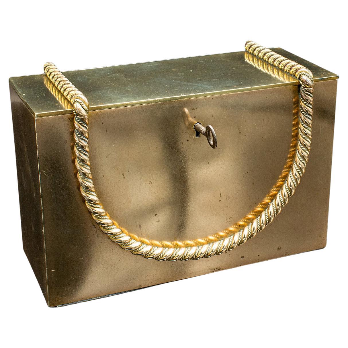 Antique Strong Box, English, Brass, Bronze, Secret Letter, Ladies Safe, Regency For Sale