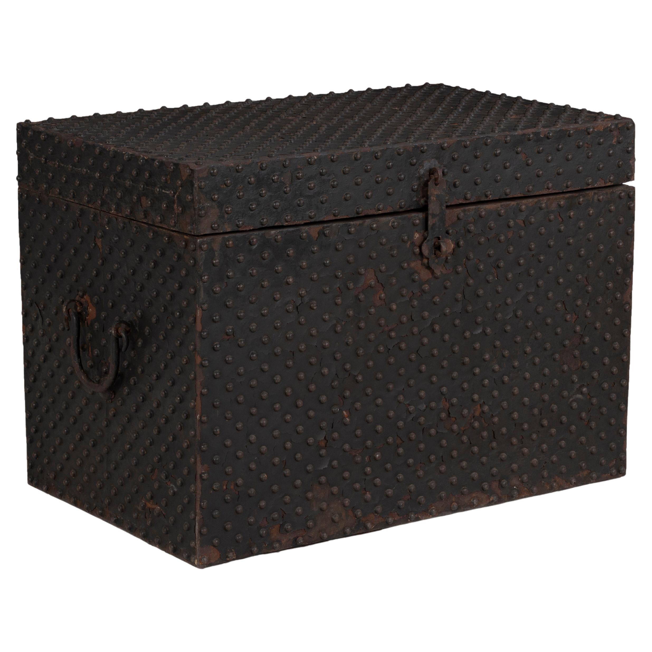Antique Studded Metal Chest