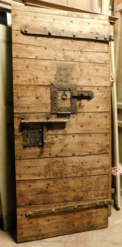 Antique Studded Prison Door with Peephole, 19th Century, Italy