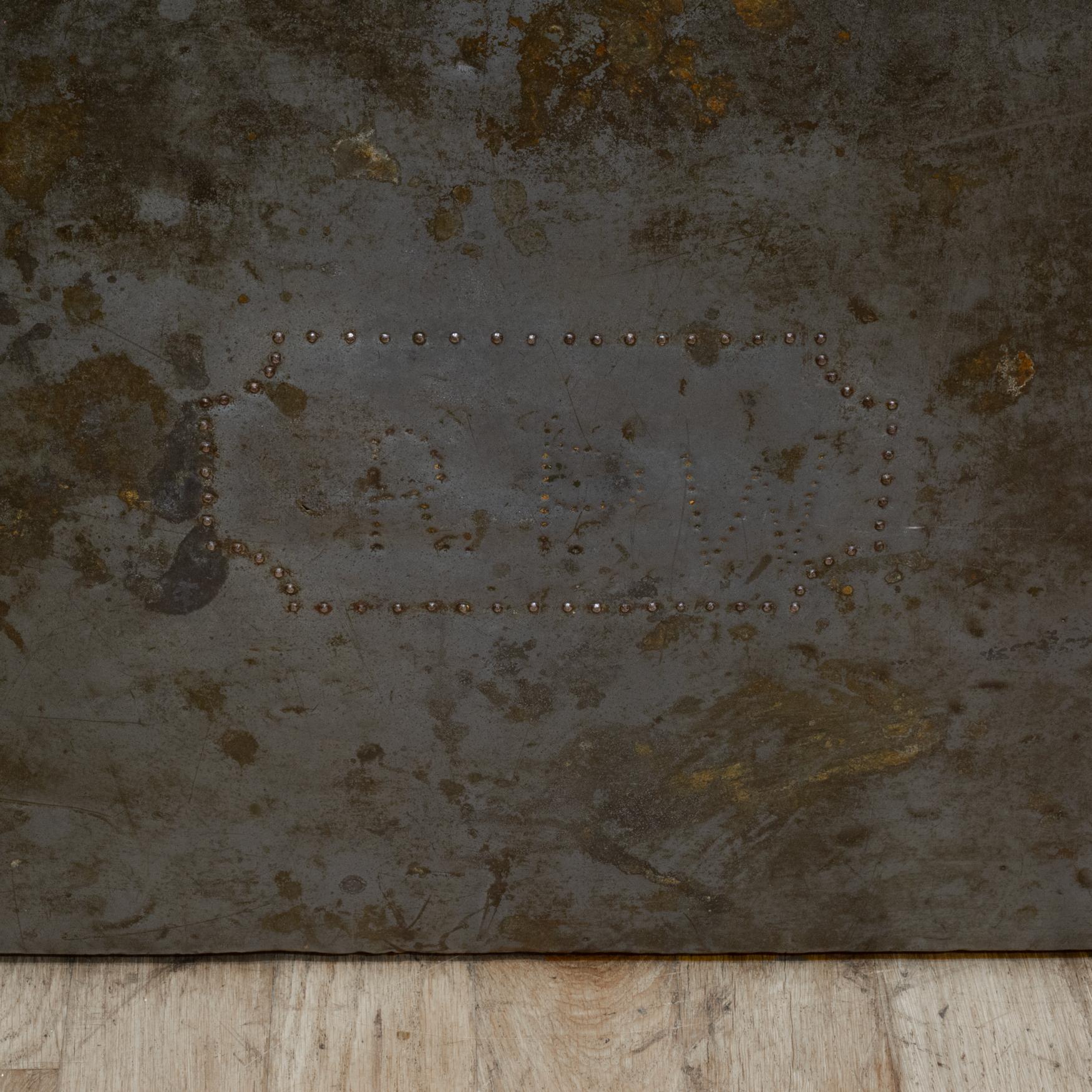 Antique Studded Redwood, Bronze and Cast Iron Trunk c.1850-1920, Monogrammmed For Sale 3