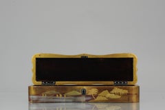 Antique Student Pencil Box Japanese Lacquer Ware Writing Meiji Period Japan