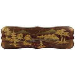 Antique Student Pencil Box Japanese Lacquer Ware Writing Meiji Period Japan