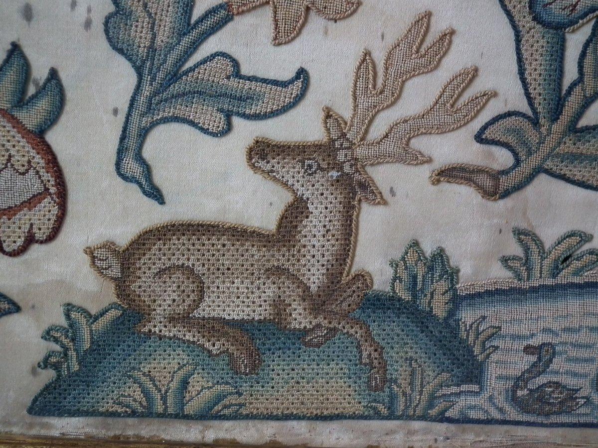 Antique Stumpwork Embroidery of Faith, Hope & Charity 1
