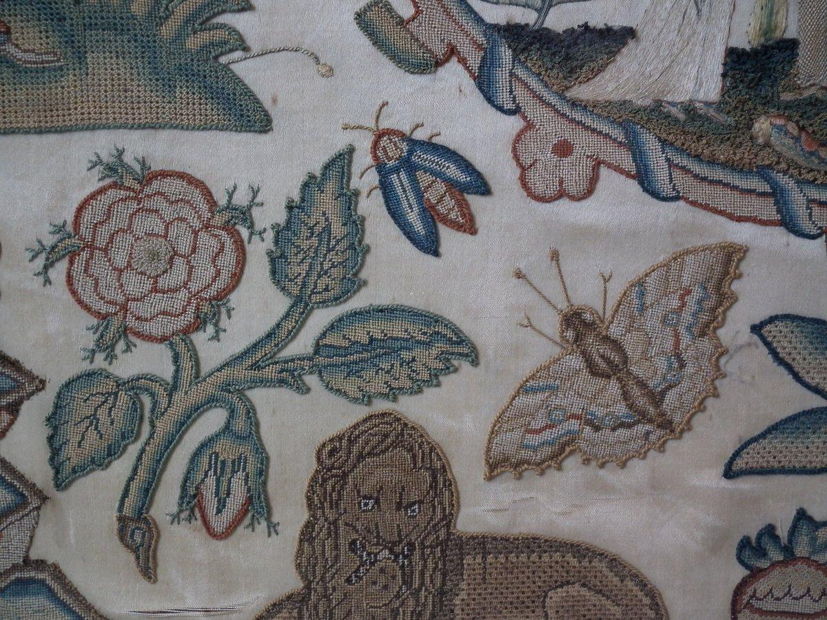 Antique Stumpwork Embroidery of Faith, Hope & Charity 8