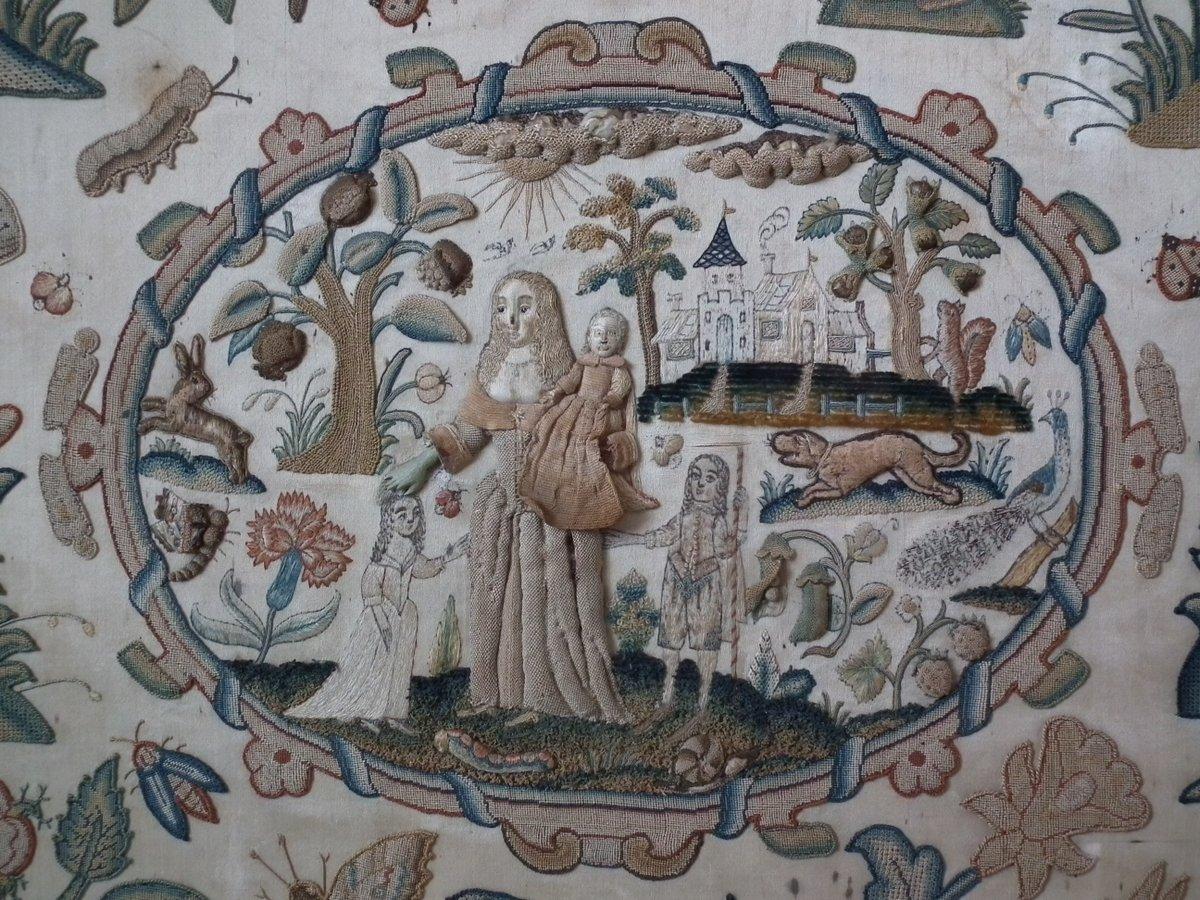 Other Antique Stumpwork Embroidery of Faith, Hope & Charity