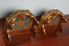 Antique and Stunning Pair of Hand Carved Gothic Wall Brackets for Saint Statues