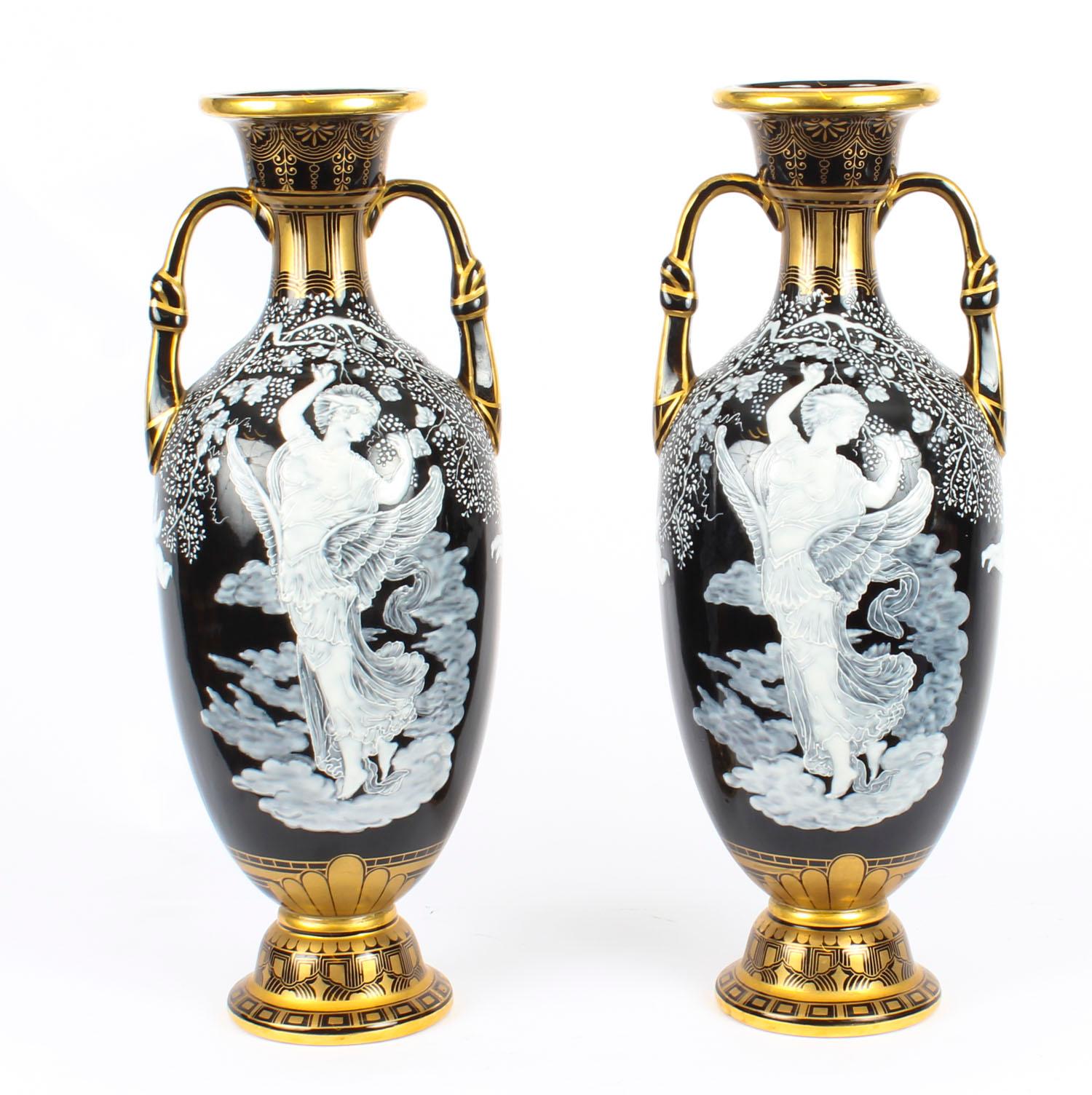 Antique Stunning Pair of Sèvres 'Pate Sur Pate' Porcelain Vases 19th Century 6
