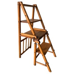 Antique & Chaise de bibliothèque / étagère en bois robuste Arts & Crafts par Naether