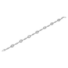 Antique Style 1.25 Carat Diamond Tennis Bracelet in 18 Karat White Gold