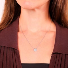 Antike Platin-Blumen-Halskette im antiken Stil 1,40 Karat Diamant