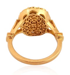 Antique Style 1.56 Carat Rose cut Diamond 18 Karat Gold Ring
