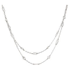 Antike Stil 3,38 Karat Gesamtgewicht Diamant durch den Yard Platin Halskette