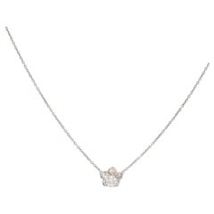 Collier de fleurs en platine avec diamant de 35 carat de style antique