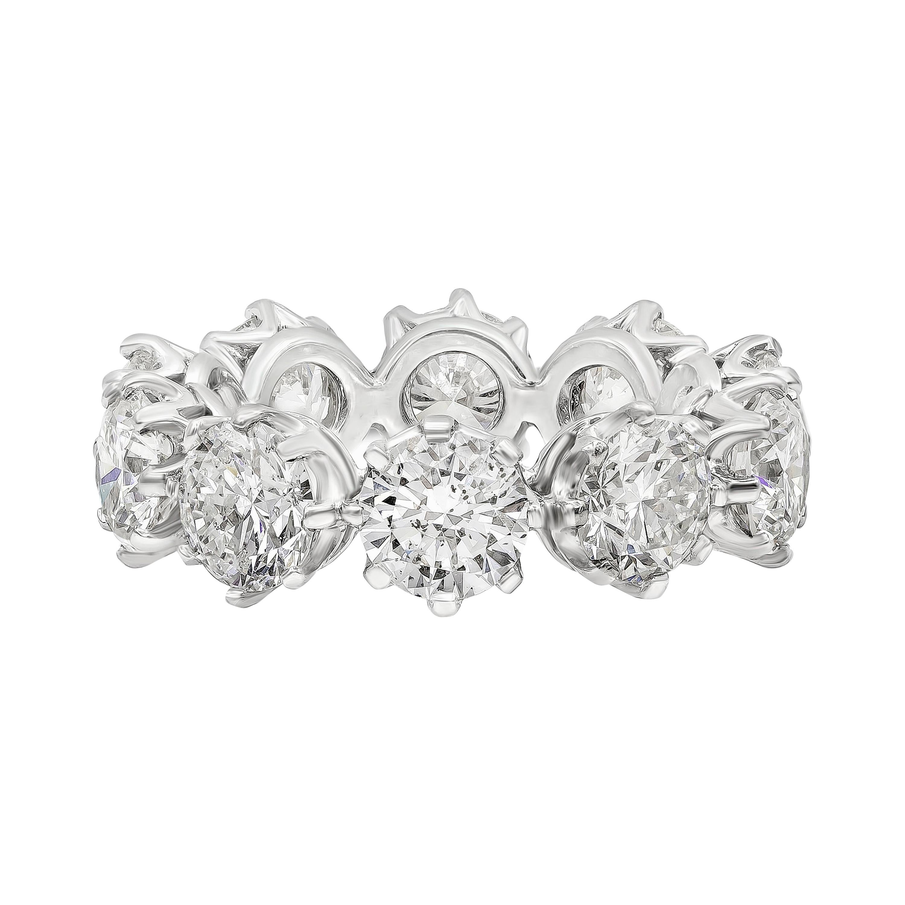 Roman Malakov, alliance d'éternité de style ancien avec diamants ronds de 6,41 carats au total en vente