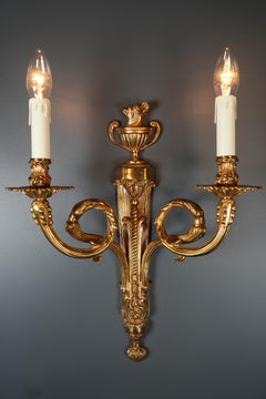 Antique Style Brass Wall Lamp Large Art Deco Tradition Gold Circle Whirl