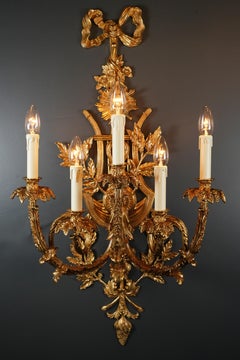 Antique Style Brass Wall Lamp Large Art Deco Tradition Gold