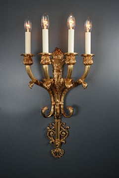 Antike Messing Wandlampe Groß Art Deco Tradition Gold