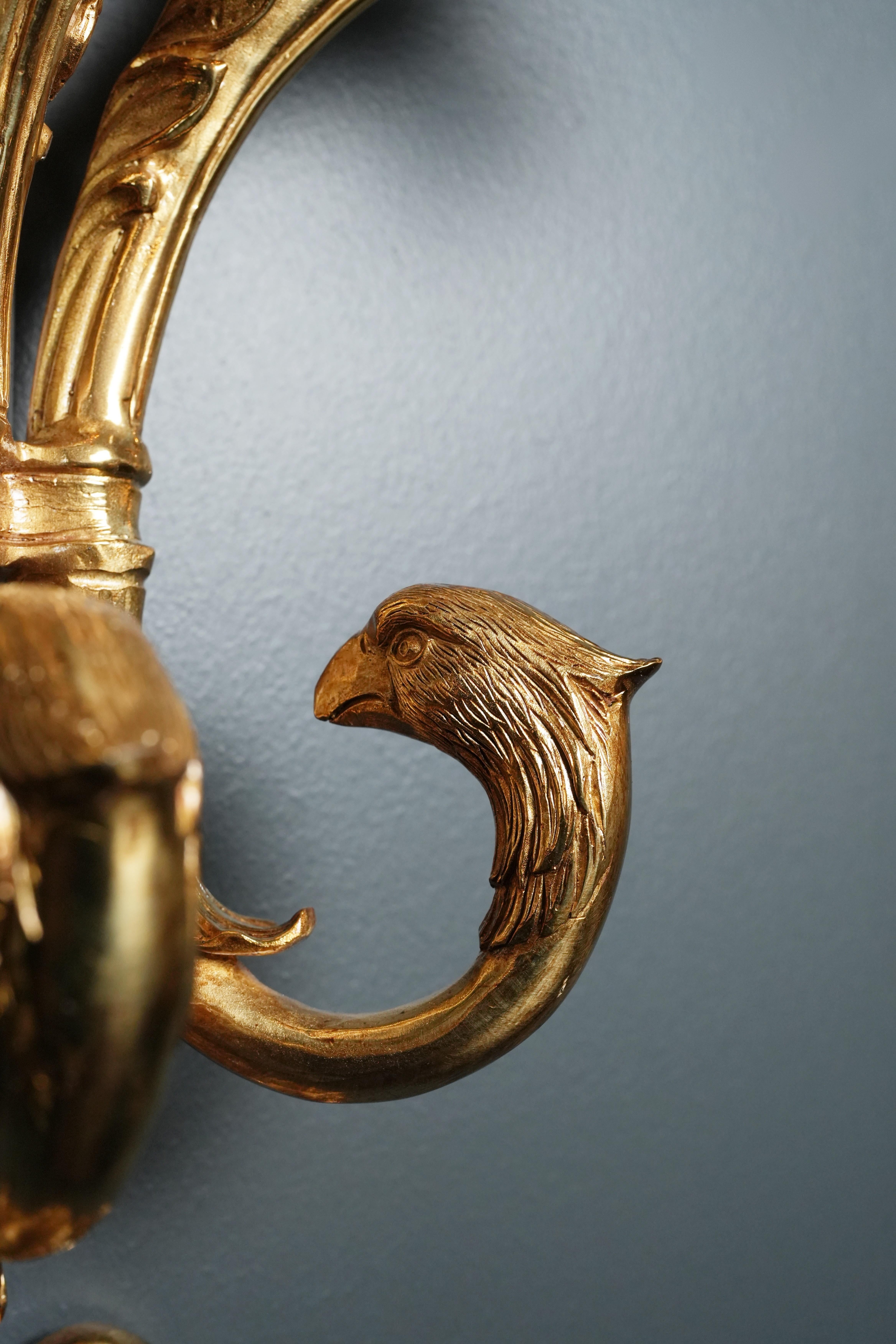 Antike Messing Wandlampe Groß Art Deco Tradition Gold (Deutsch) im Angebot