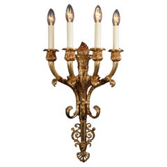 Grande applique en laiton de style antique Art Déco Tradition Gold