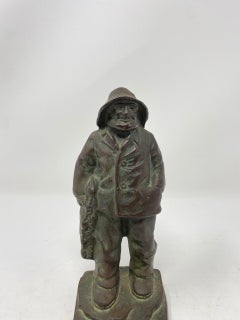 Antique Style Bronze Nautical Maritime Bearded Fisherman Sculpture