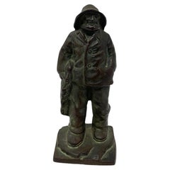 Antique Style Bronze Nautical Maritime Bearded Fisherman Sculpture