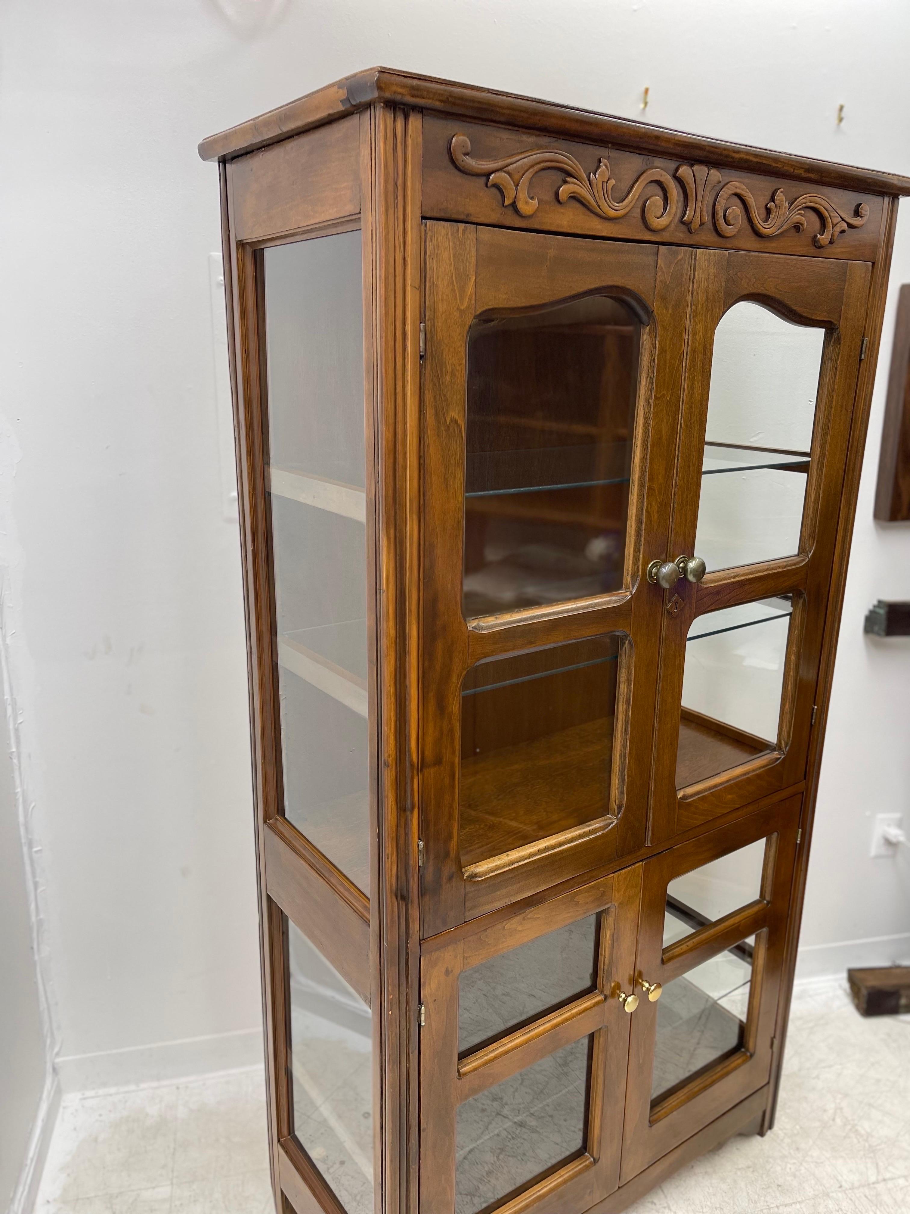 Glass Antique Style Cabinet Storage