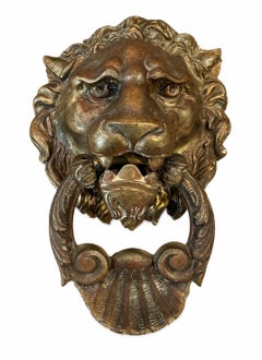 Antique Style Cast Bronze / Brass Lion Head Door Knockers, Sold Individually