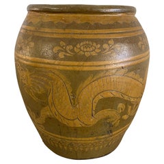 Antique Style Chinese Ceramic Dragon Motif Garden Planter or Tub, 20th Century