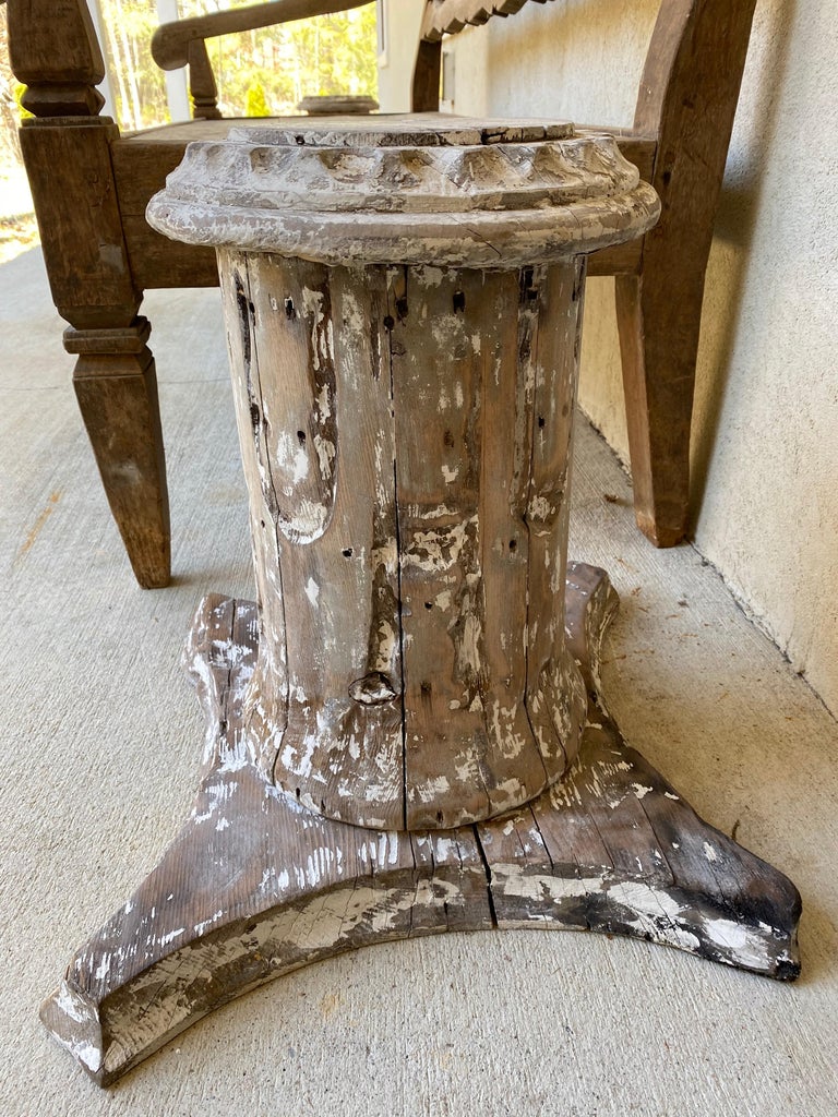 Antique Style Column Wood Pedestal Plinth For Sale at 1stDibs