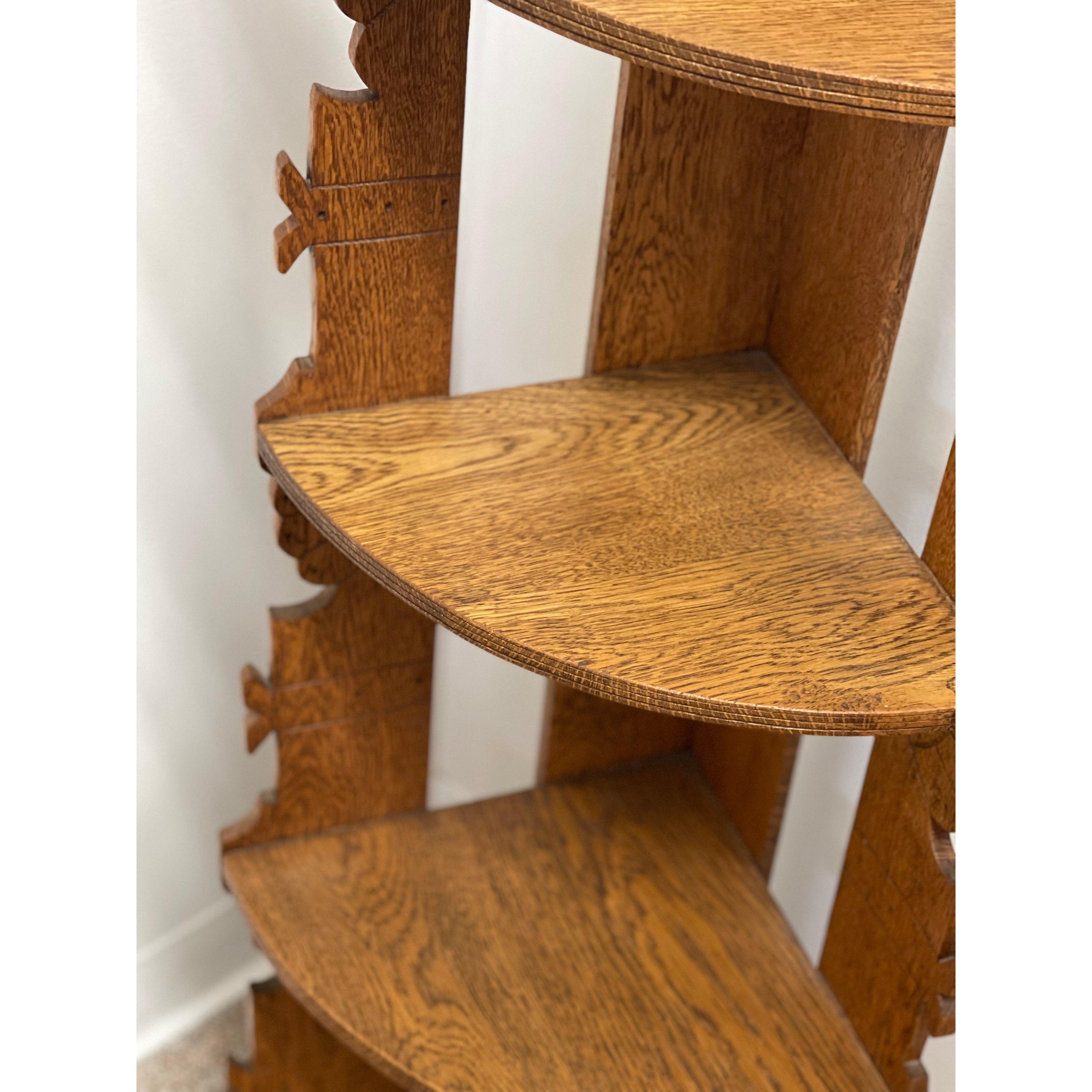 Antike Stil Ecke Bücherregal feste Regale (Holz) im Angebot