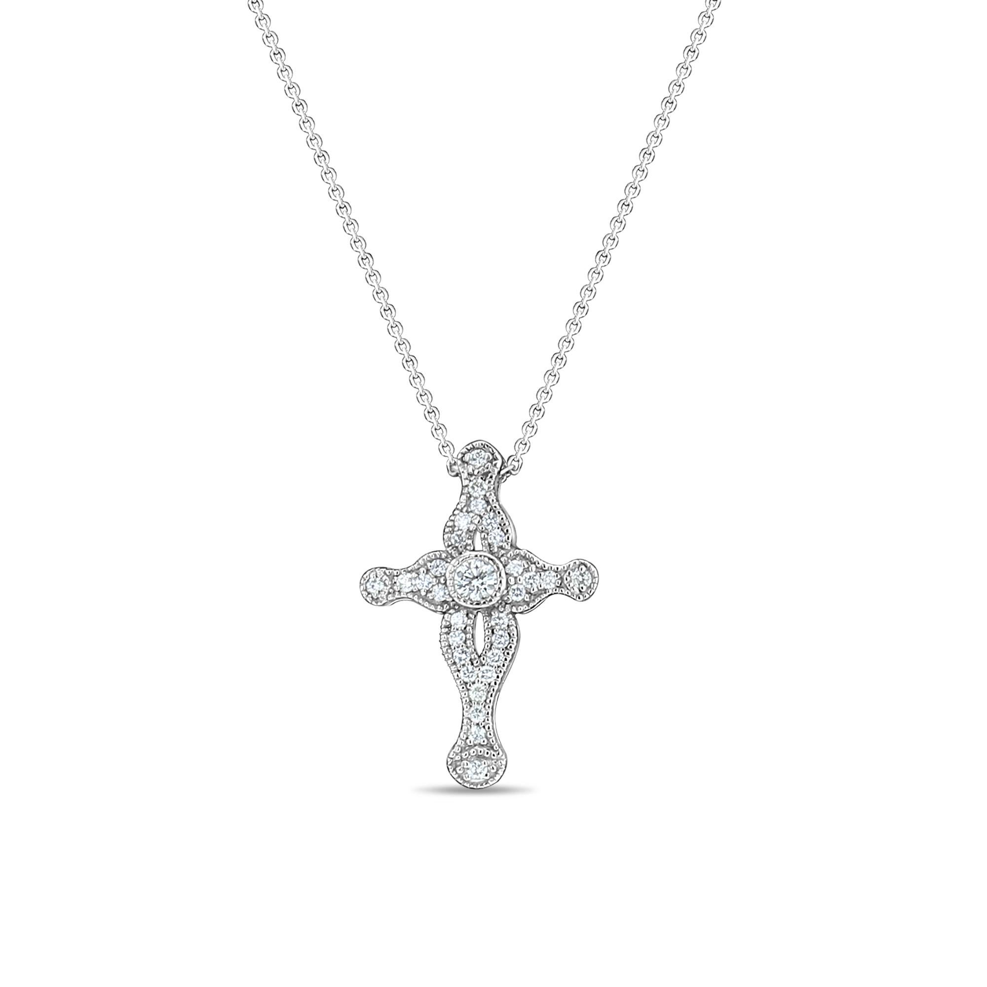 Collier croix de style ancien avec diamants Neuf - En vente à Sugar Land, TX
