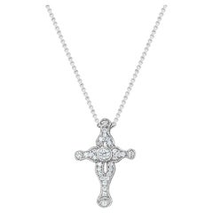 Antike Diamant-Kreuz-Halskette im antiken Stil