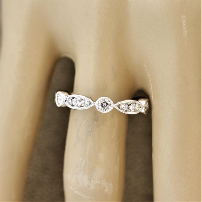 Antique Style Diamond Gold Eternity Band Ring For Sale at 1stDibs
