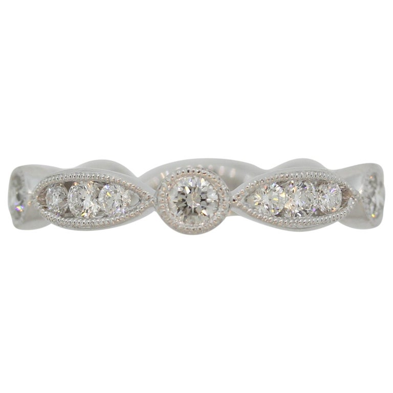 Antique Style Diamond Gold Eternity Band Ring For Sale at 1stDibs
