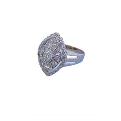 Antique Style Diamond White Gold Ring