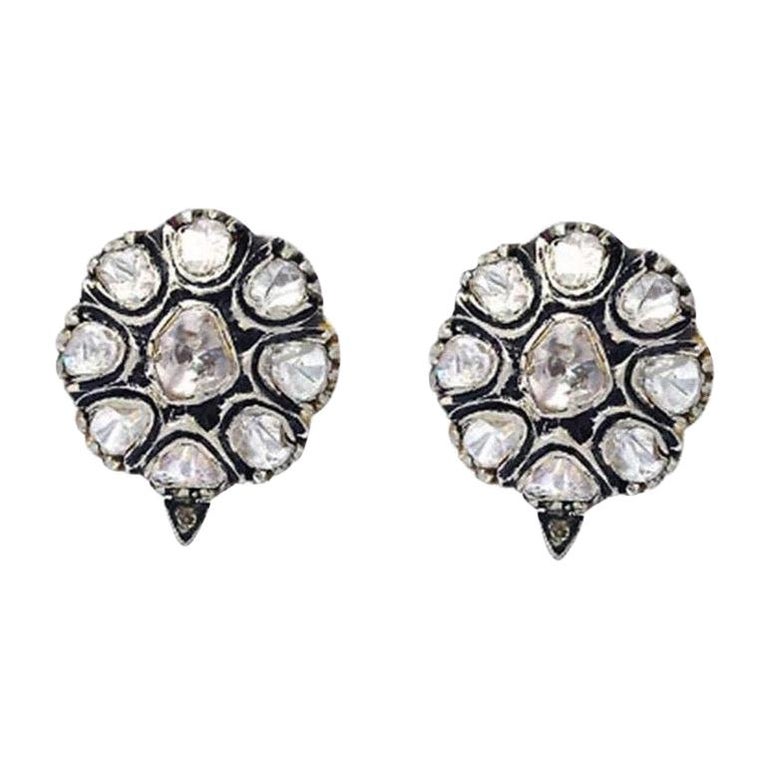 Antique Style Diamond Stud Earrings For Sale at 1stDibs