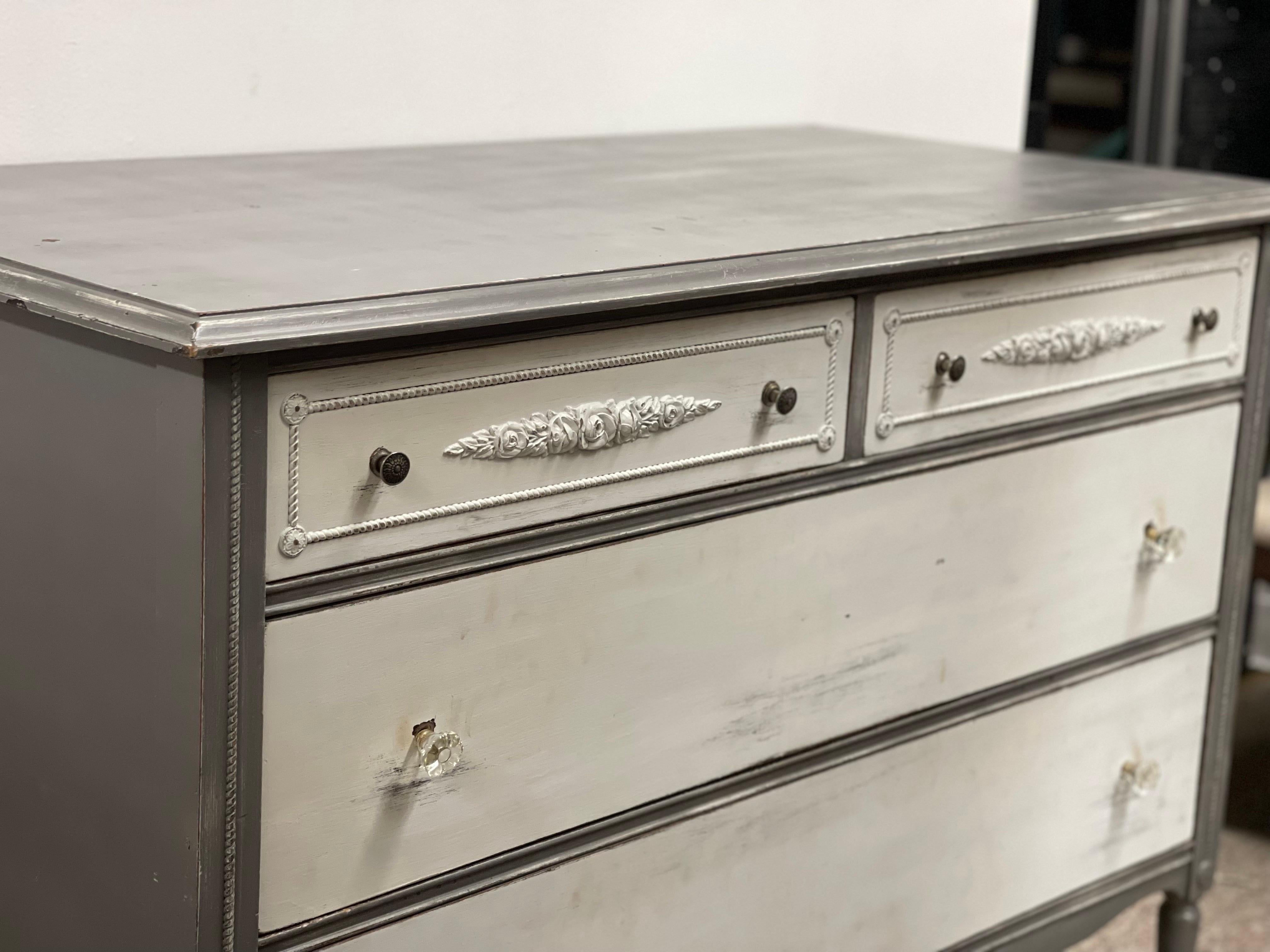 Antique Style Dresser Dovetail Drawers on Casters For Sale at 1stDibs