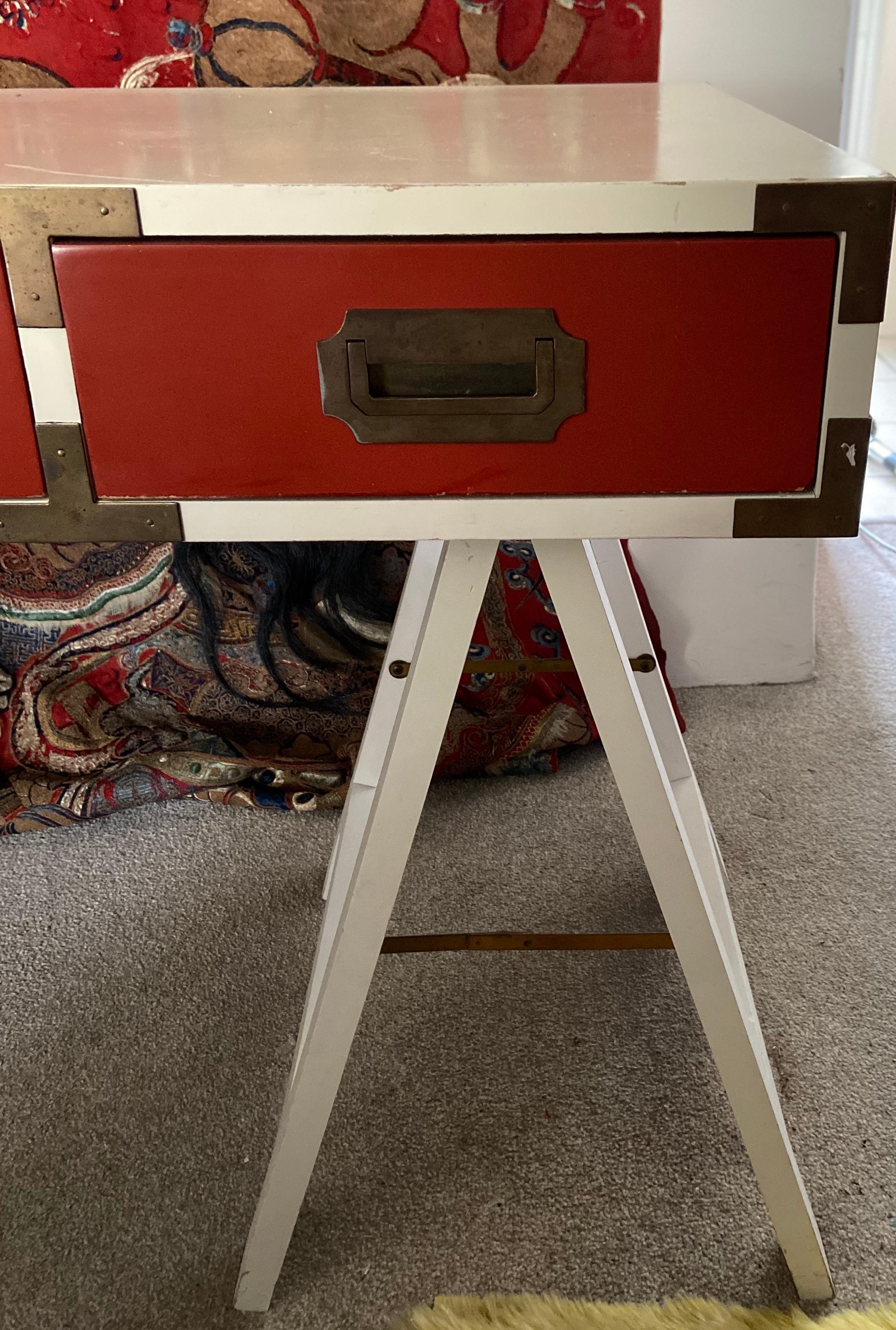 Lacquered Antique Style English Campaign Desk Campaign Table Formally Owned by Paul Smith For Sale