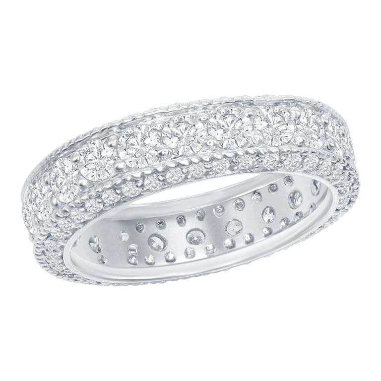 Antique Style Eternity Ring 3.50 Carat For Sale at 1stDibs