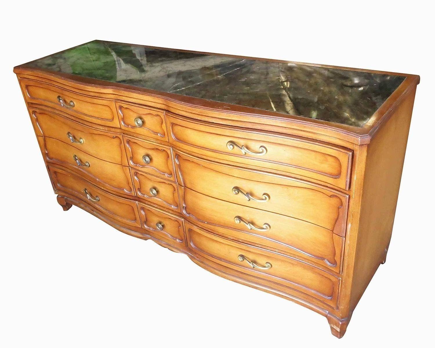 American Antique Style French Provincial Dresser Console by RWAY For Sale