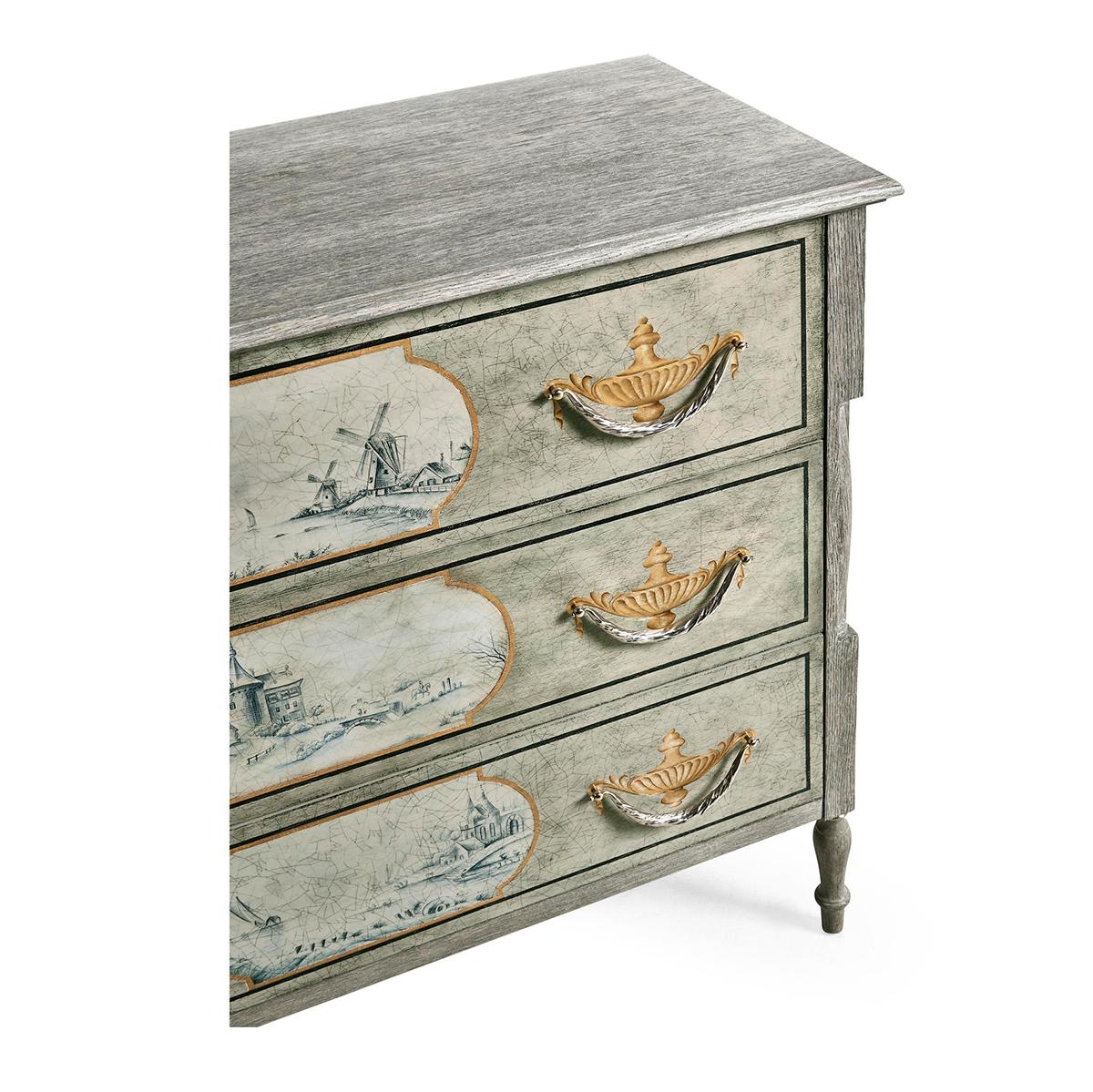 Vietnamese Antique Style Hand Painted Commode For Sale