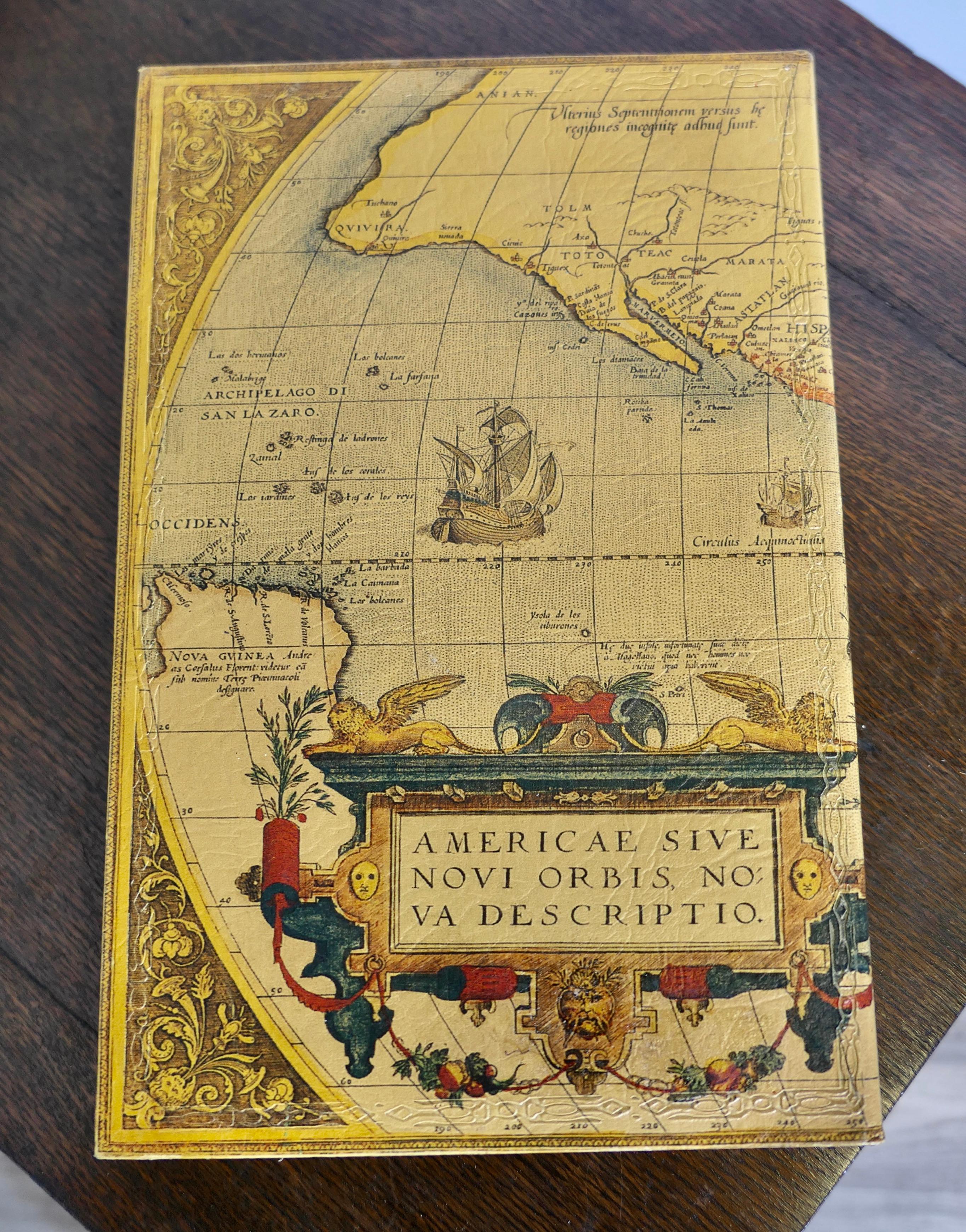 Paper Antique Style Map Covered Secret Safe Book  This is a very attractive piece