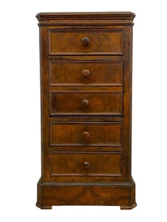 Antique Style Marble Top Bedside Chest with Drop Front Cabinet.