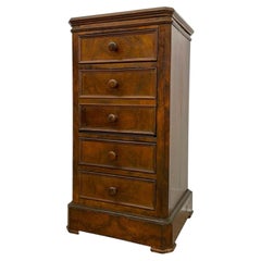 Antique Style Marble Top Bedside Chest with Drop Front Cabinet.