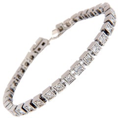 Antique Style Natural Diamond Tennis Bracelet 2.90 Carat G/Vs 14 Karat